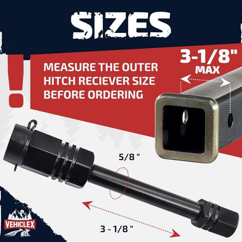 Vehiclex Hitch Pin Locks for 2" Trailer Receivers (4 Keyed Alike) - 5/8" Pins for Class III, IV - Defends Against Dust, Mud, and Thieves - Image 4